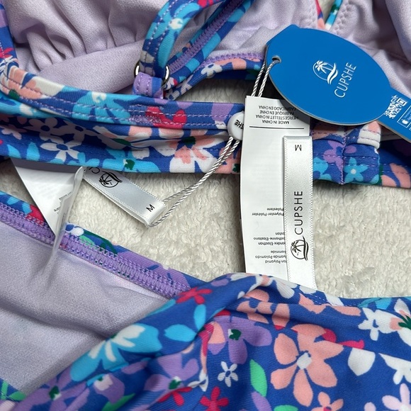 Women's Sundry Daisy Ruffled Bralette & High Waist Bikini Set - Picture 7 of 7